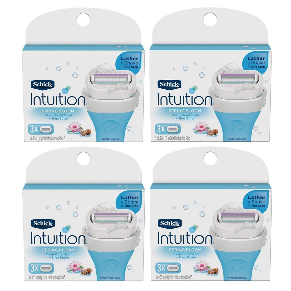 Schick Intuition Spring Bloom Women's Razor Blade Refills w/ Shea Butter - 12 Ct